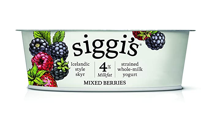 Siggi's Icelandic Milk and Skyr Whole Milk Yoghurt, Mixed Berries, 4.4 oz