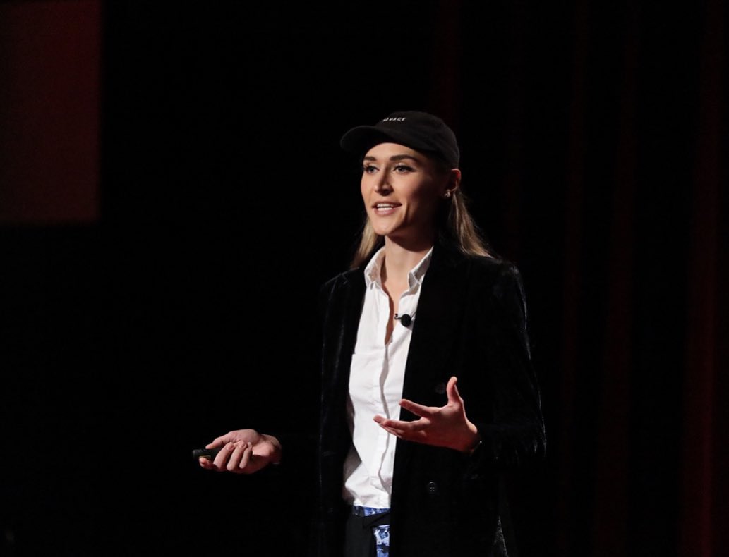 An image of Nadia Masri when she gave her first tedx talk at the Rutgers University.