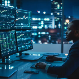 computer showing stocks