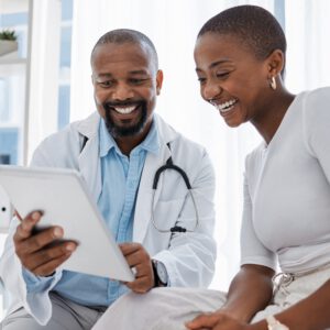 Doctor talking with his patient